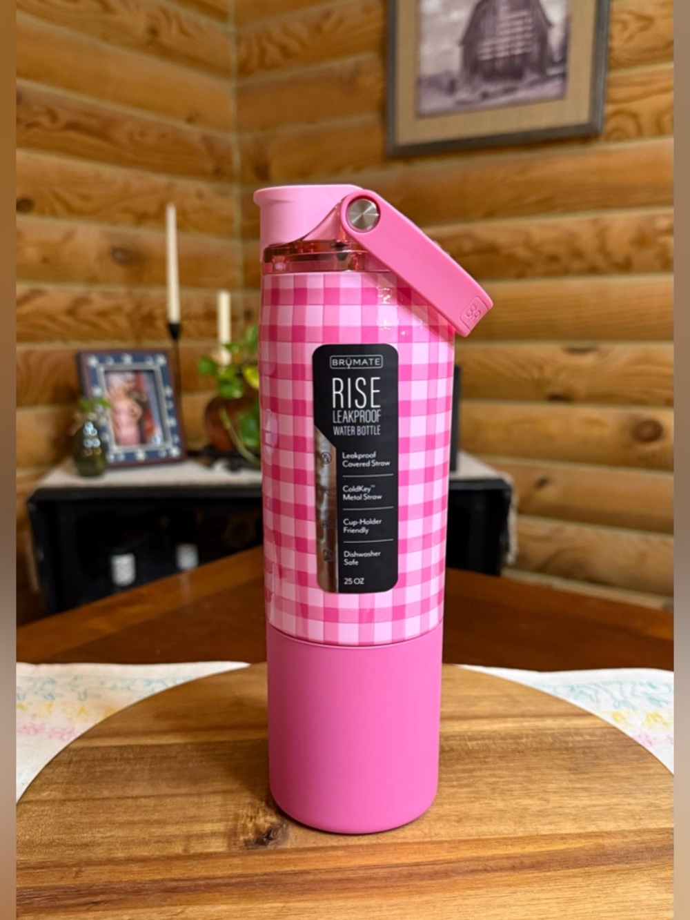 PINK GINGHAM Brumate + Madi Nelson 25oz Rise LEAKPROOF Water Bottle • Lmtd Ed